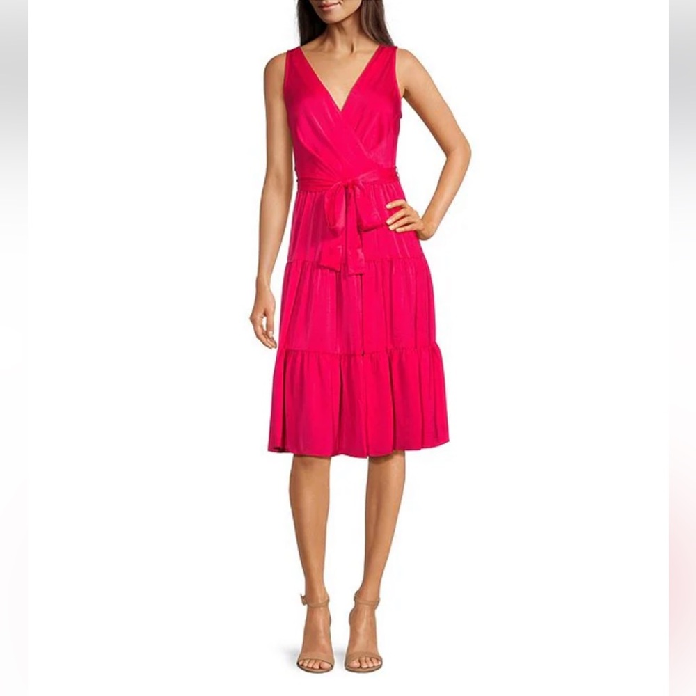 Tommy Hilfiger V-Neck Sleeveless Midi Dress